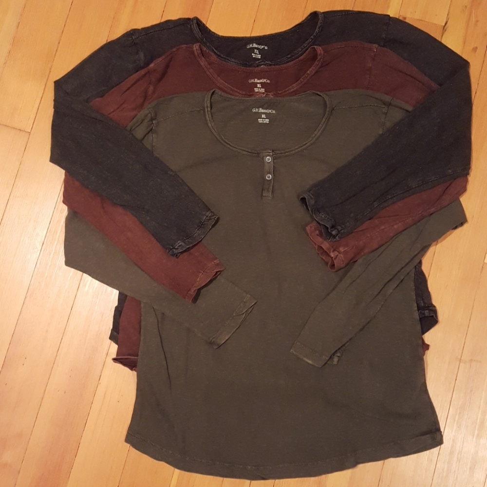 Bass Henley t-shirt bundle: 3 for 1 price 
